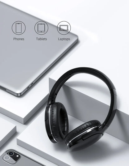 BaseUs D02 Pro Wireless Headphones Bluetooth Earphone 5.3 Foldable Headset Sport Headphone Gaming Phone  Bluetooth Earbuds