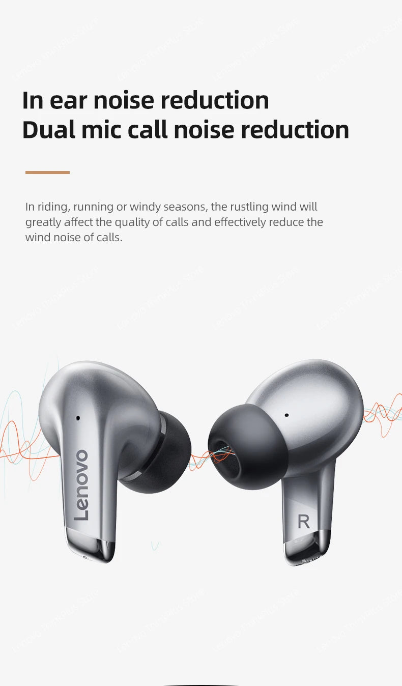 Original Lenovo LP5 Wireless Bluetooth Earbuds HiFi Music Earphones Headphones Sports Waterproof Headset With Mic Earbuds New