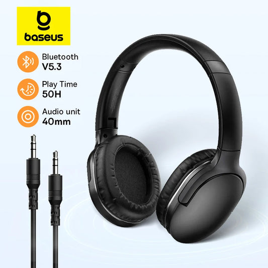 BaseUs D02 Pro Wireless Headphones Bluetooth Earphone 5.3 Foldable Headset Sport Headphone Gaming Phone  Bluetooth Earbuds